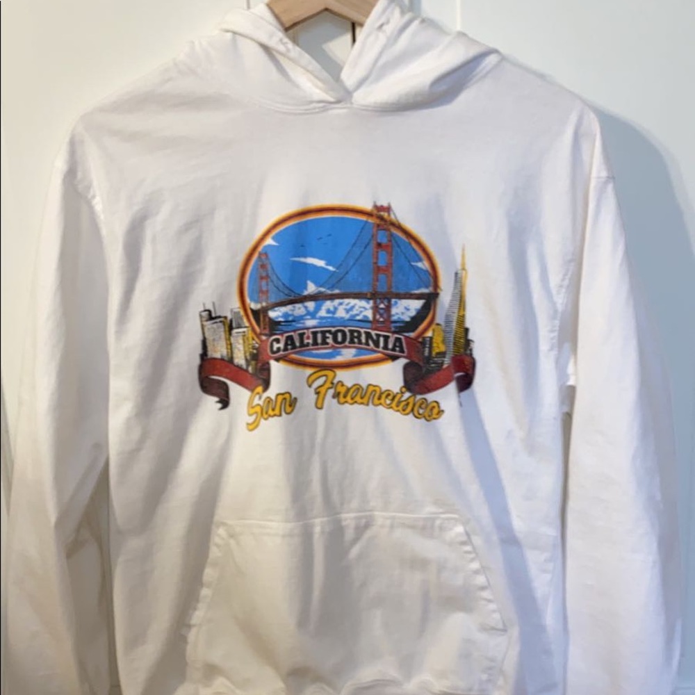 brandy melville white san francisco hoodie